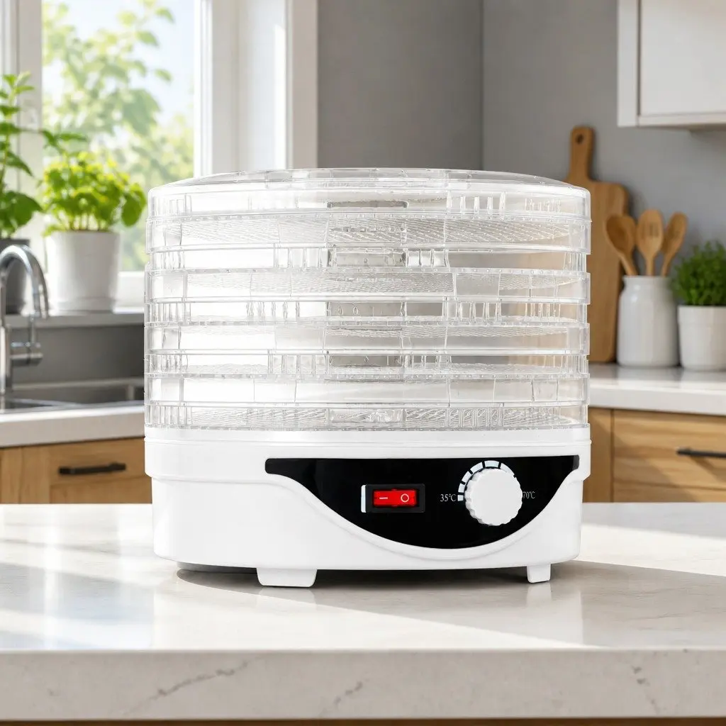 Food Dehydrator 5 Tray Adjustable Temperature White