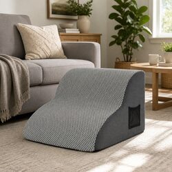 Dog Ramp 2 Steps For Small Dogs Bed Sofa Car Pet Stairs Non-Slip Foam Grey
