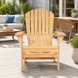 Adirondack Outdoor Chair Wooden Beach Patio Furniture Garden Foldable Portable