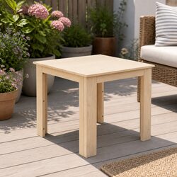 Wooden Side Table Outdoor Indoor Coffee Lamp Desk Natural Light Wood Furniture