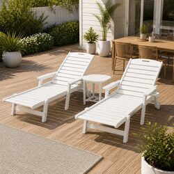 Sun Lounge Chair Adjustable Reclining Lounger Outdoor Patio Furniture with