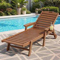 Sun Lounge Chair 4-Position Adjustable Chaise Lounger Outdoor Patio Furniture