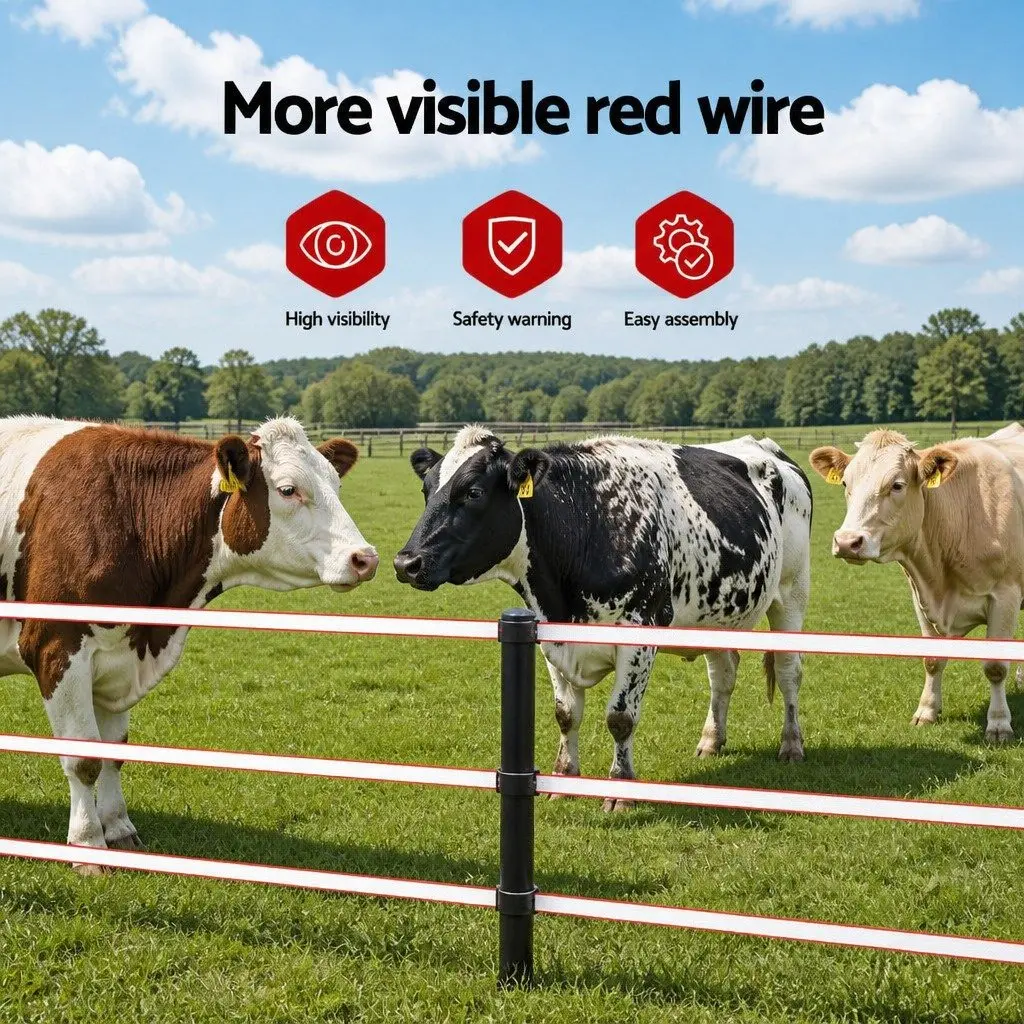 Electric Fence Polytape High Visibility 400M Red White