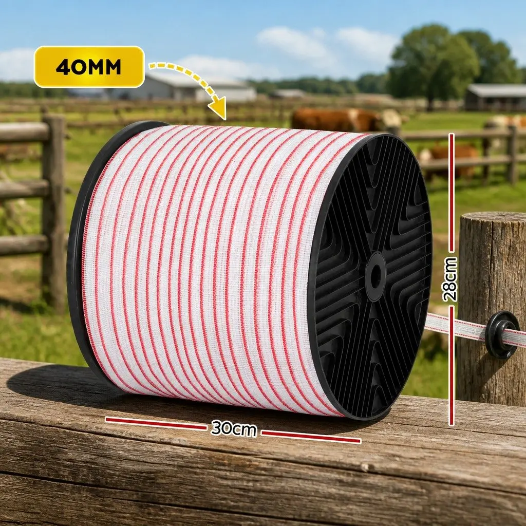 Electric Fence Polytape High Visibility 400M Red White