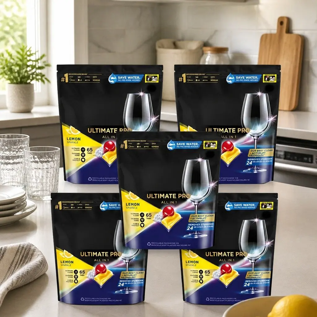 Dishwasher Tablets Ultimate Pro Lemon 325 Pack Powerball Sparkle Clean