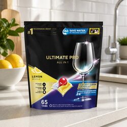 Ultimate Pro Lemon Dishwasher Tablets 65 Pack Powerball Sparkling Clean