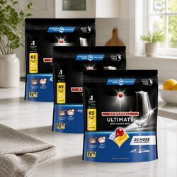 Ultimate Lemon Dishwasher Tablets 195 Pack Deep Clean Fast-Dissolving Formula