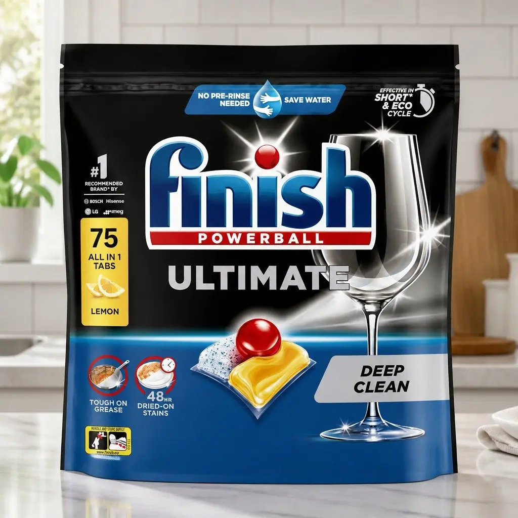 Dishwasher Tablets Deep Clean Fast Dissolving 75 Pack Lemon