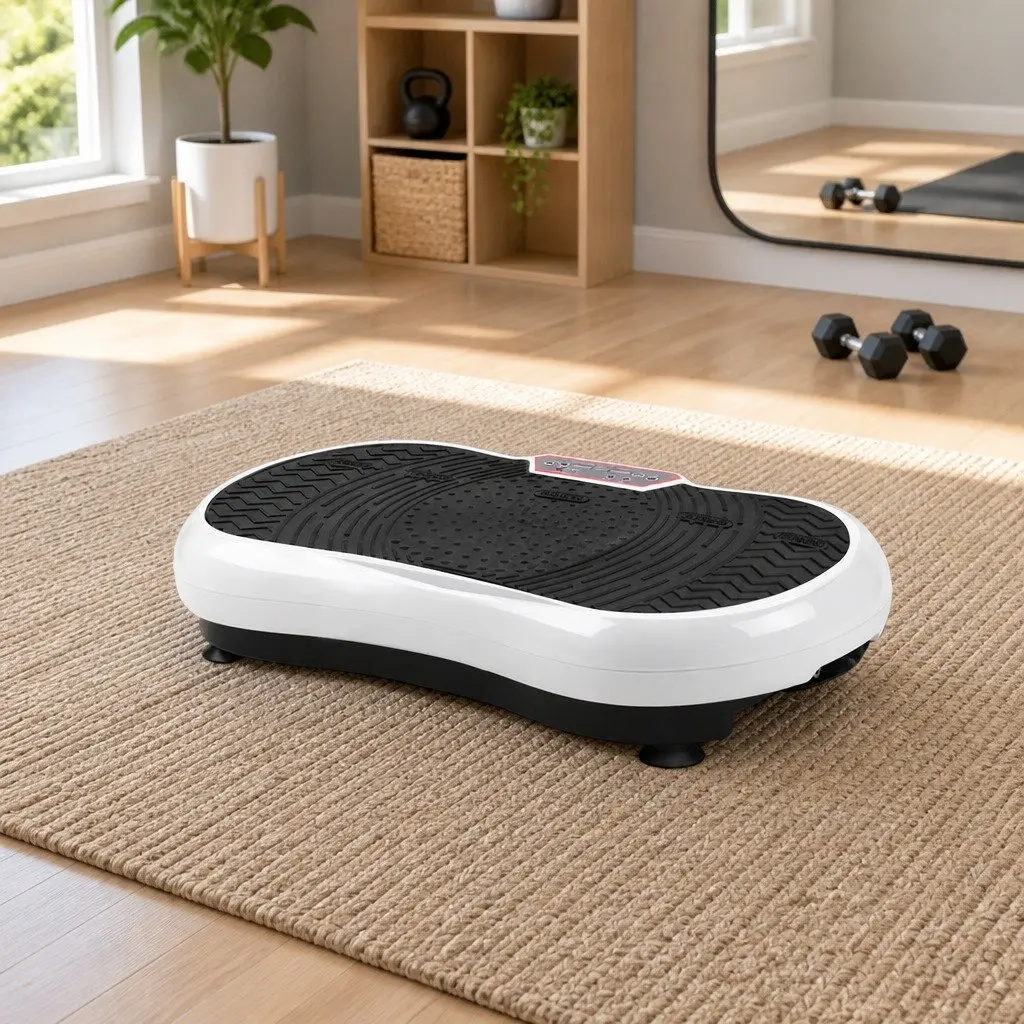 Vibration Machine Platform Fitness Plate Home Gym Whole Body Trainer White