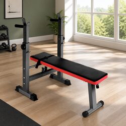 Weight Bench Squat Rack Home Gym Equipment Press Fitness 200kg Capacity Black