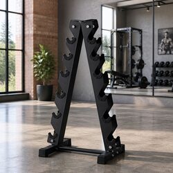 6 Tier Dumbbell Rack Storage Stand Home Gym Equipment Organizer Black 200kg