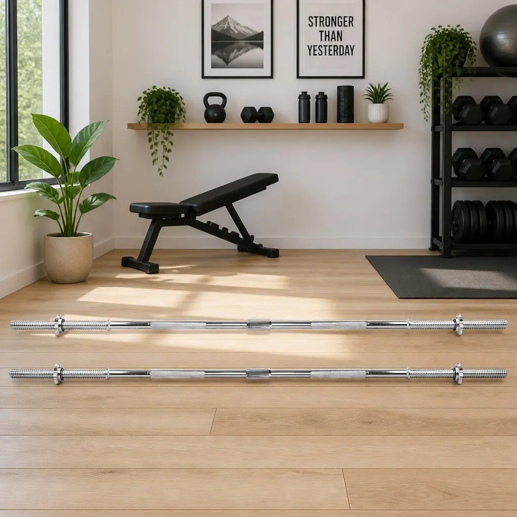Barbell Bar 168cm 5.5FT Steel Weight Lifting Rod Home Gym Exercise Training