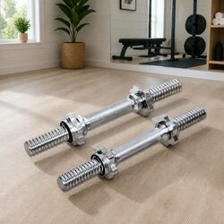 45cm Dumbbell Bar Steel Chrome Plated Home Gym Exercise 150kg Weight Capacity