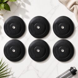 60kg Standard Barbell Weight Plates Home Gym Exercise Fitness Press Black