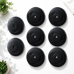 70kg Barbell Weight Plates Standard 31mm Home Gym Free Weights Black Cast Cement