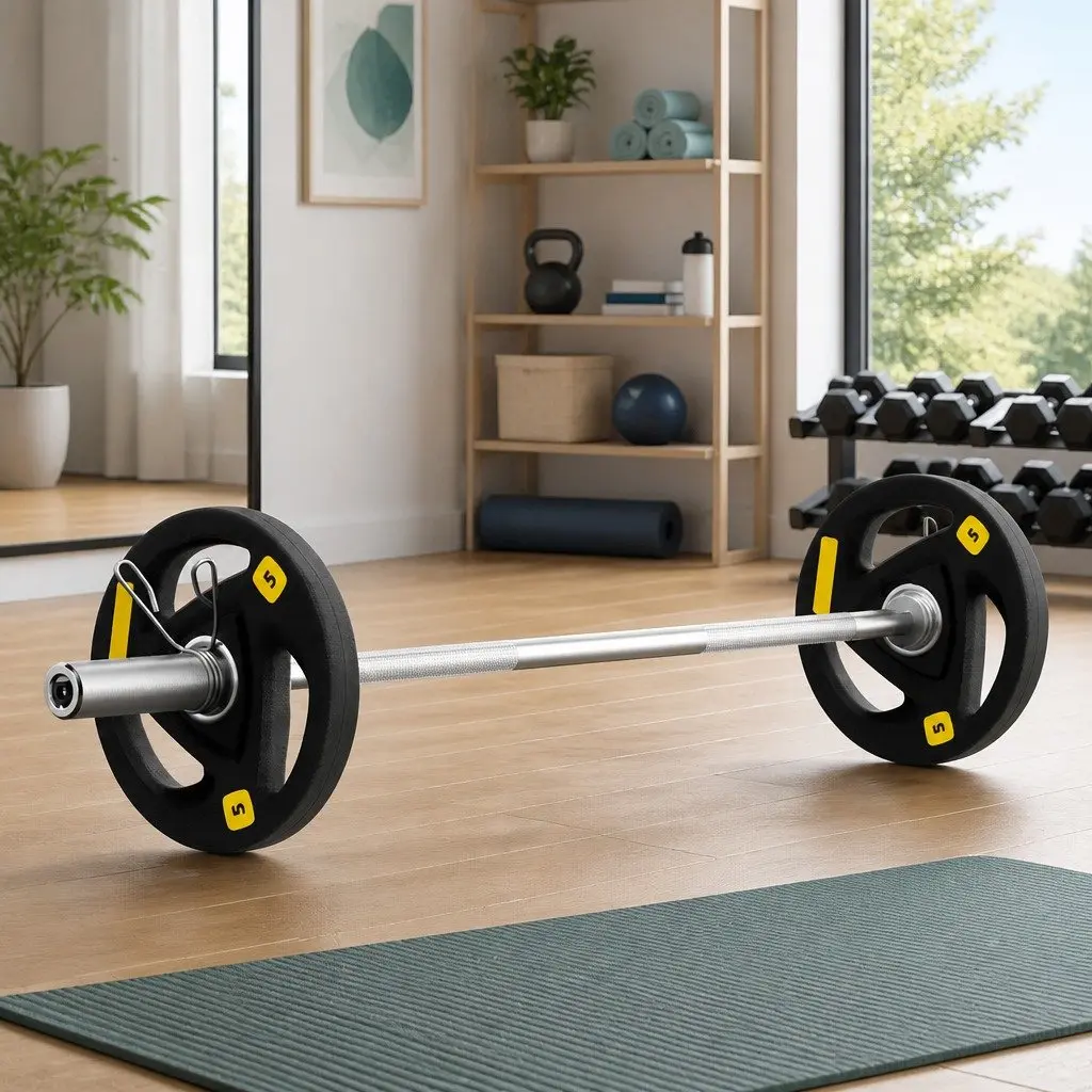Barbell Set 16kg Heavy Duty Cast Iron Weight Plates for Home Gym Strength Training