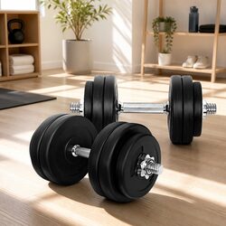 Dumbbell Set 30kg Weight Plates Adjustable Home Gym Fitness Training Equipment