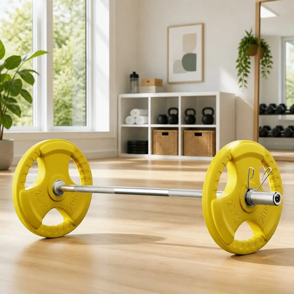 Olympic Barbell 20KG Weight Plate Gym Dumbbell Set Home Weightlifting Exercise
