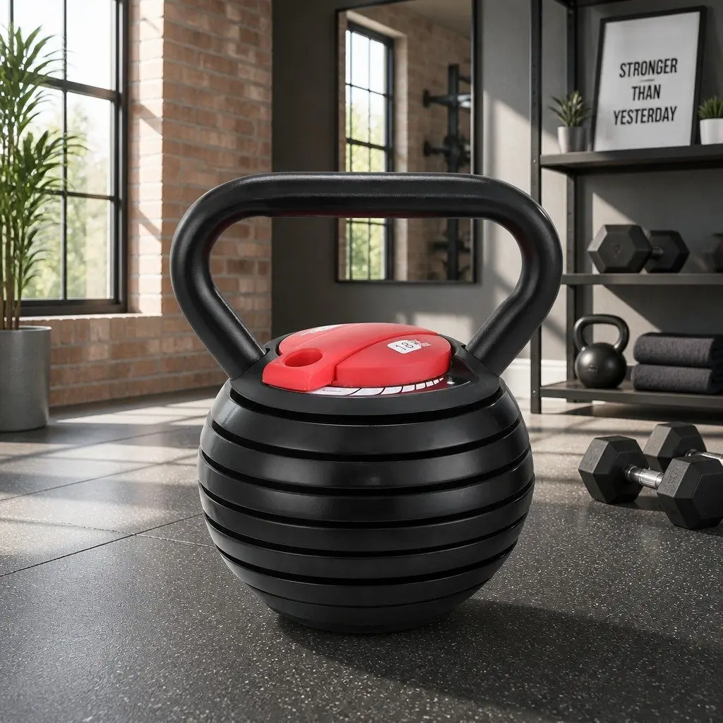 Adjustable Kettlebell Set 18kg Cast Iron Free Weight for Home Gym Training