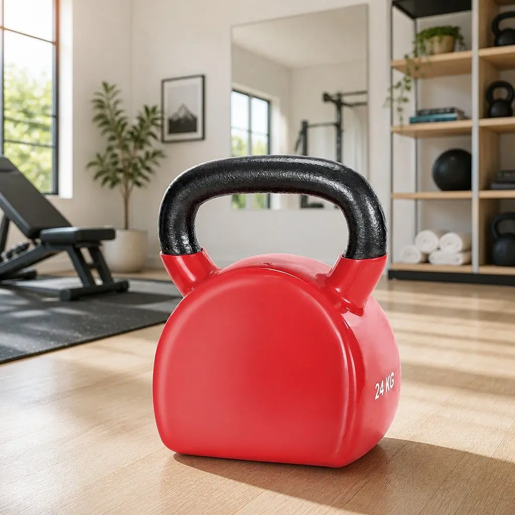 24kg Kettlebell Cast Iron Red Home Gym Weight Lifting Training Equipment Tool
