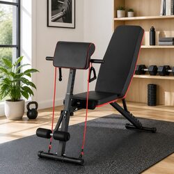 Adjustable Weight Bench with Preacher Curl Dumbbell Stool 8 Incline Levels 260kg
