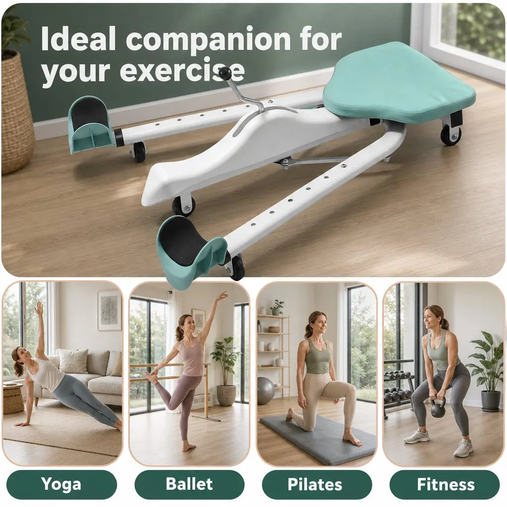 Leg Stretcher Machine Adjustable 180 Degree Foldable Green Fitness Equipment