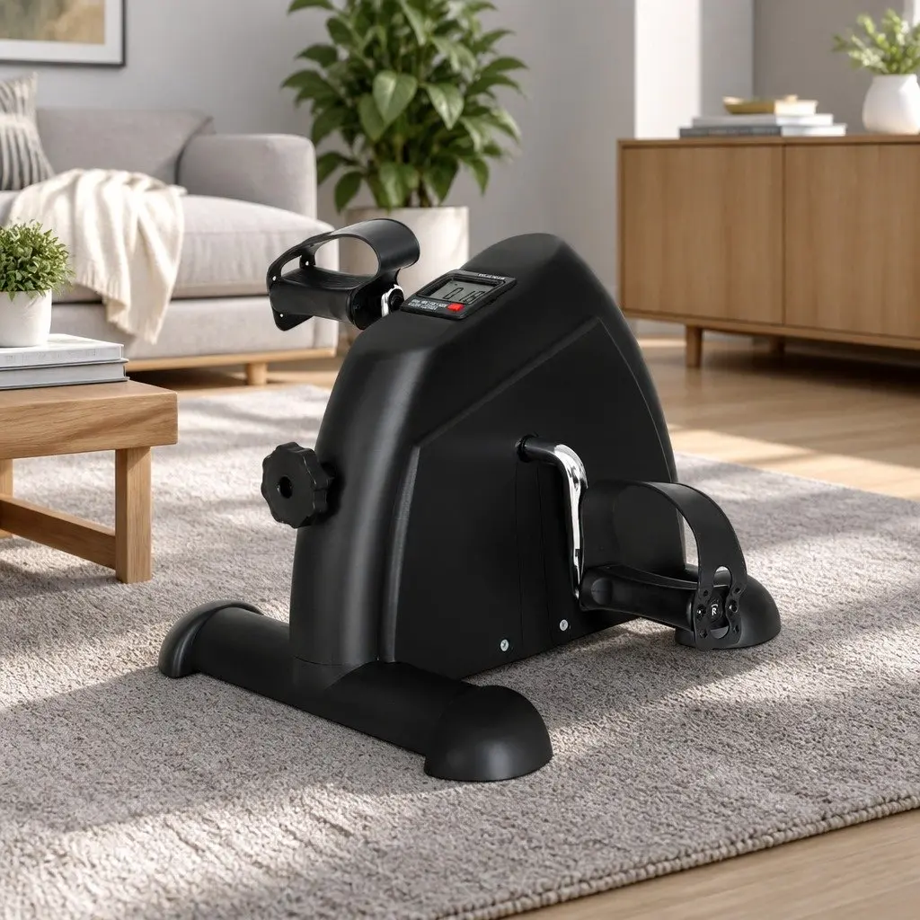 Pedal Exerciser Mini Exercise Bike Adjustable Resistance Portable Black