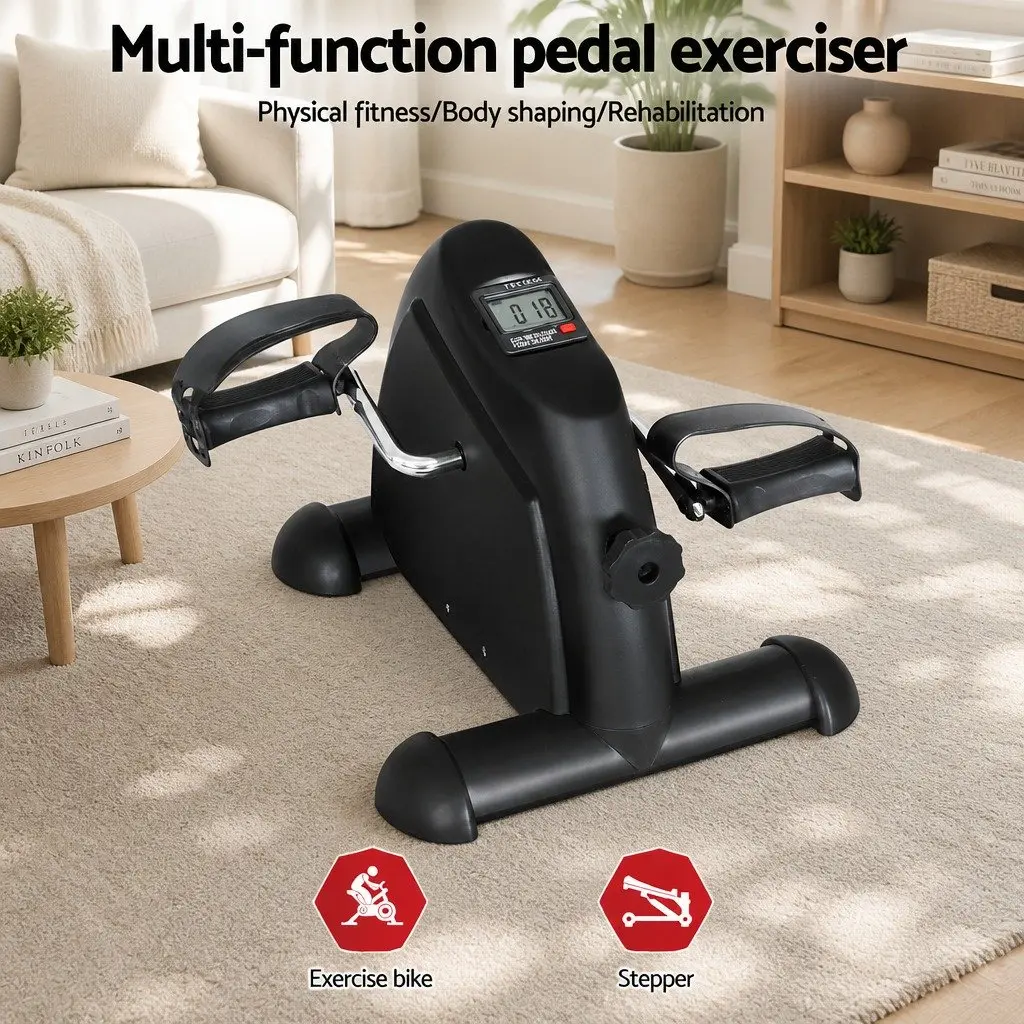 Pedal Exerciser Mini Exercise Bike Adjustable Resistance Portable Black