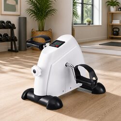 Pedal Exerciser Mini Exercise Bike Cross Trainer Under Desk Portable White