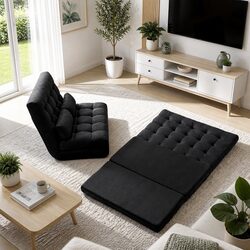 Floor Lounge Sofa Bed & TV Entertainment Cabinet Set Adjustable Recliner Chair