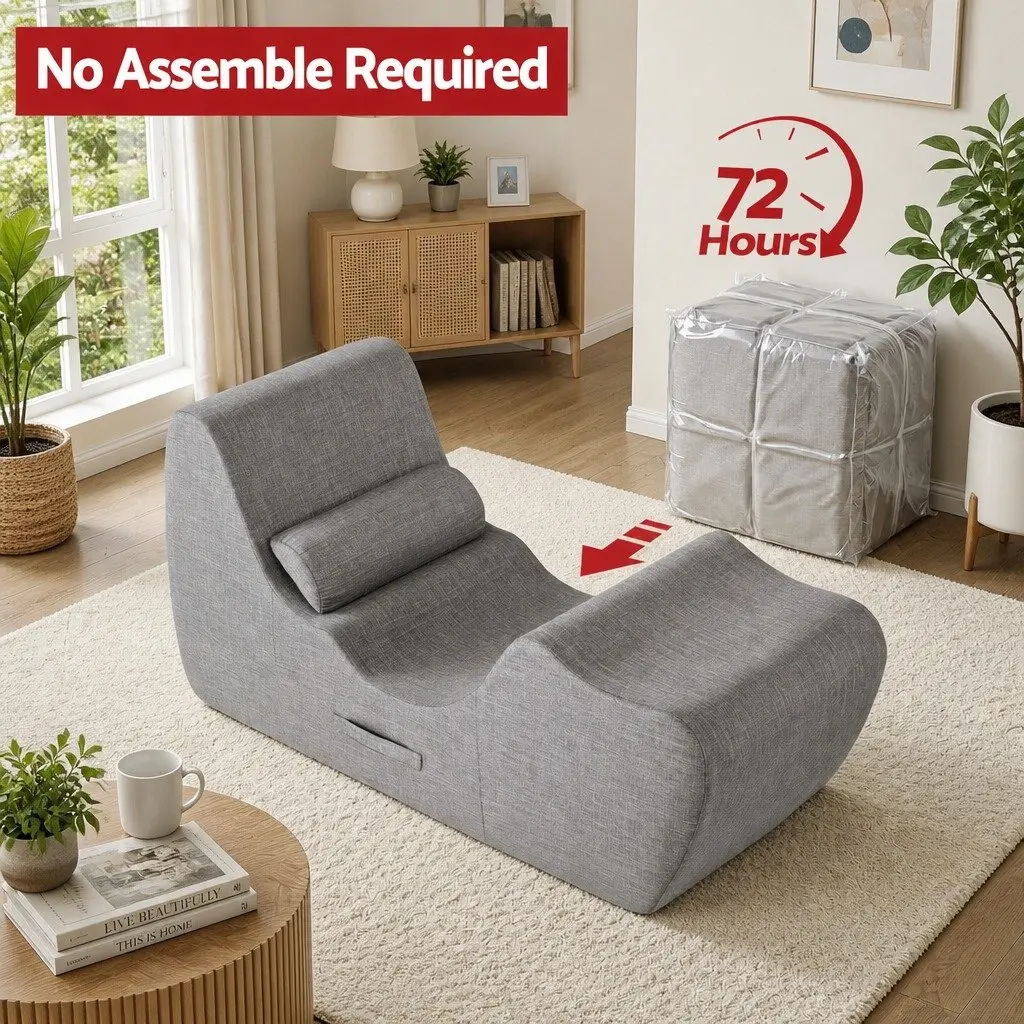 Chaise Lounge Chair Ergonomic S-Curve Floor Lounger Boneless Relaxing Seating