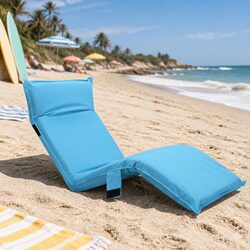 Adjustable Floor Lounge Sofa Bed Camping Chair Indoor Outdoor Recliner Blue
