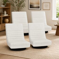 Floor Lounge Chair Swivel Recliner Foldable White Arm Chair Sofa Seat