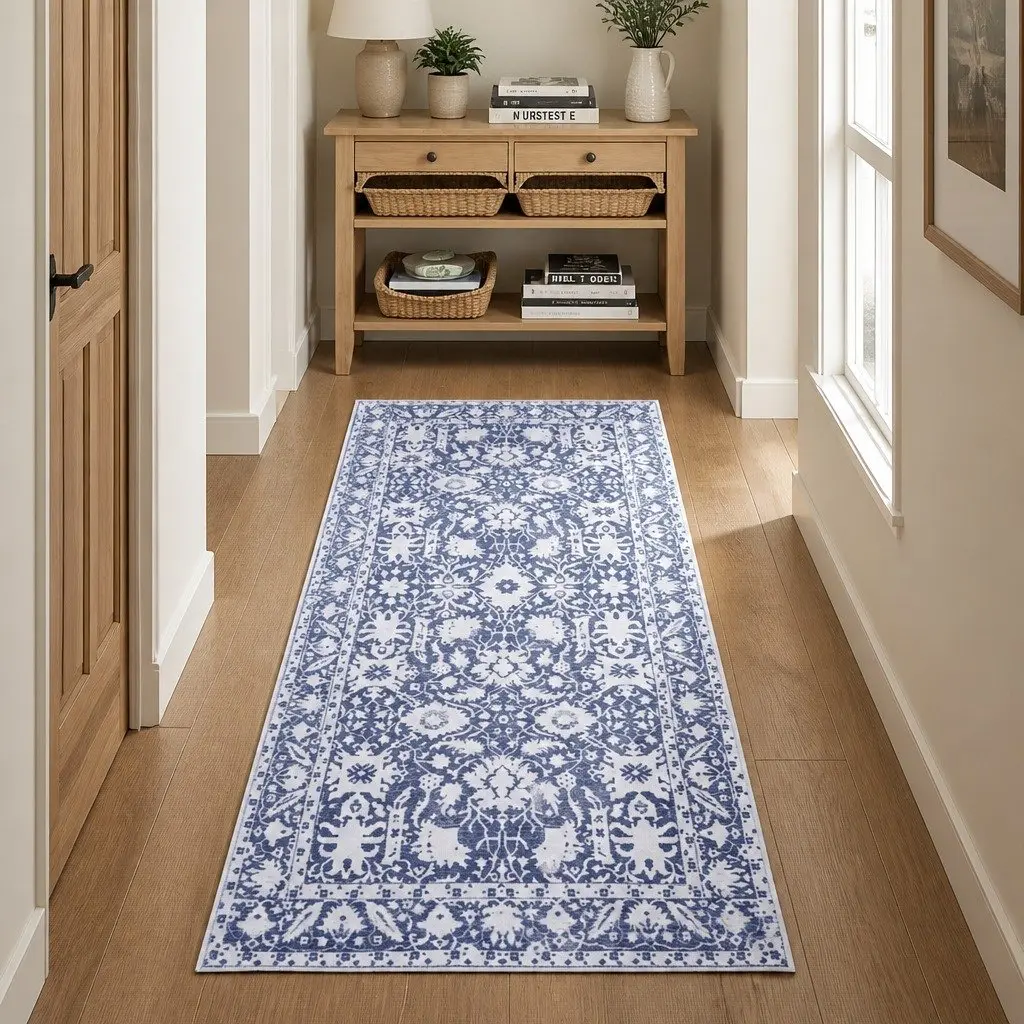 Hallway Runner Rug Soft Velvet Anti-Slip 80x180cm Grey