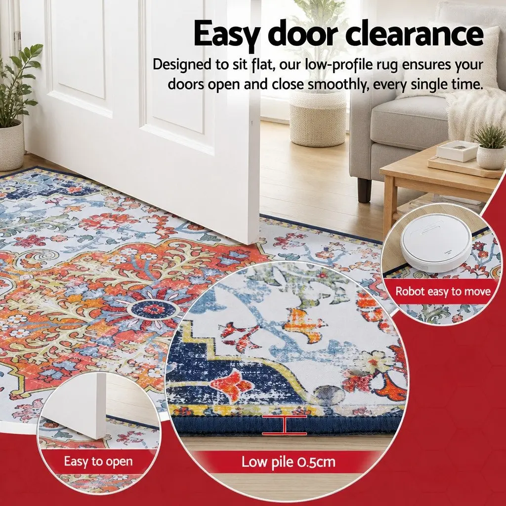 Floor Rug 120X170cm Large Washable Geometric Area Rug Modern Carpet Mat Beige