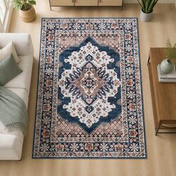 Large Floor Rug 200x290cm Persian Design Washable Area Carpet Living Room Teal
