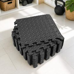 EVA Foam Mat 12Pcs Gym Floor Interlocking Tiles Shock-proof Noise Reduction Soft