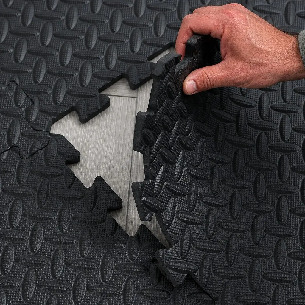 EVA Foam Mat 12Pcs Gym Floor Interlocking Tiles Shock-proof Noise Reduction Soft