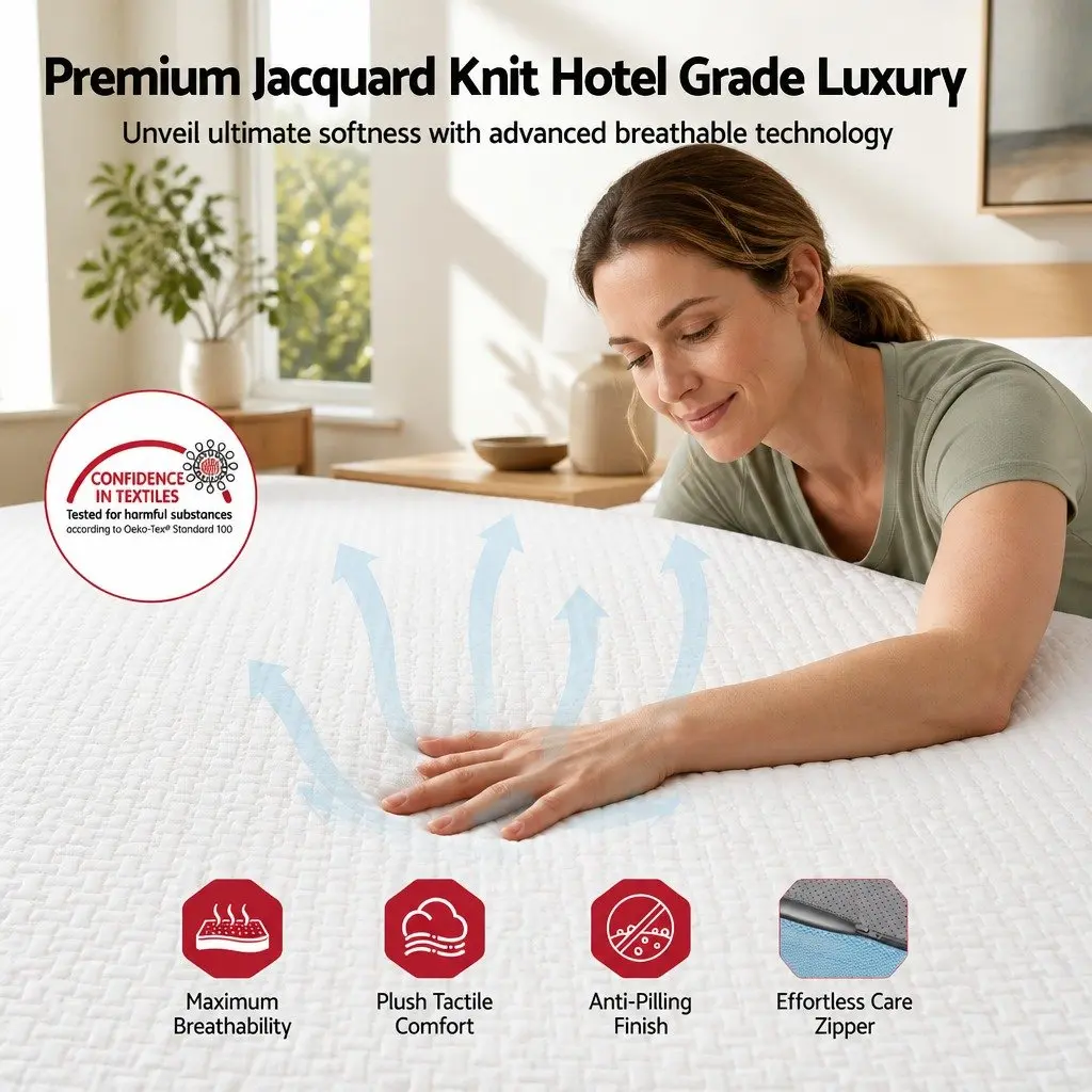Memory Foam Mattress Cooling Gel Medium Firm 22cm Double White Blue