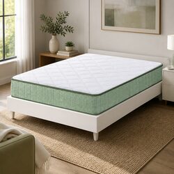 Double Memory Foam Mattress 25cm Gel Infused Charcoal Cooling Zipped Cover Green