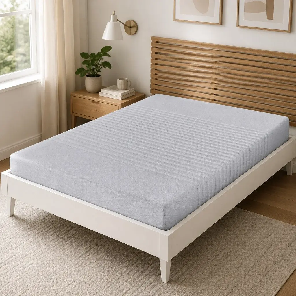 Queen Memory Foam Mattress 15cm Gel-Infused Medium-Firm Support Grey Bamboo Cover