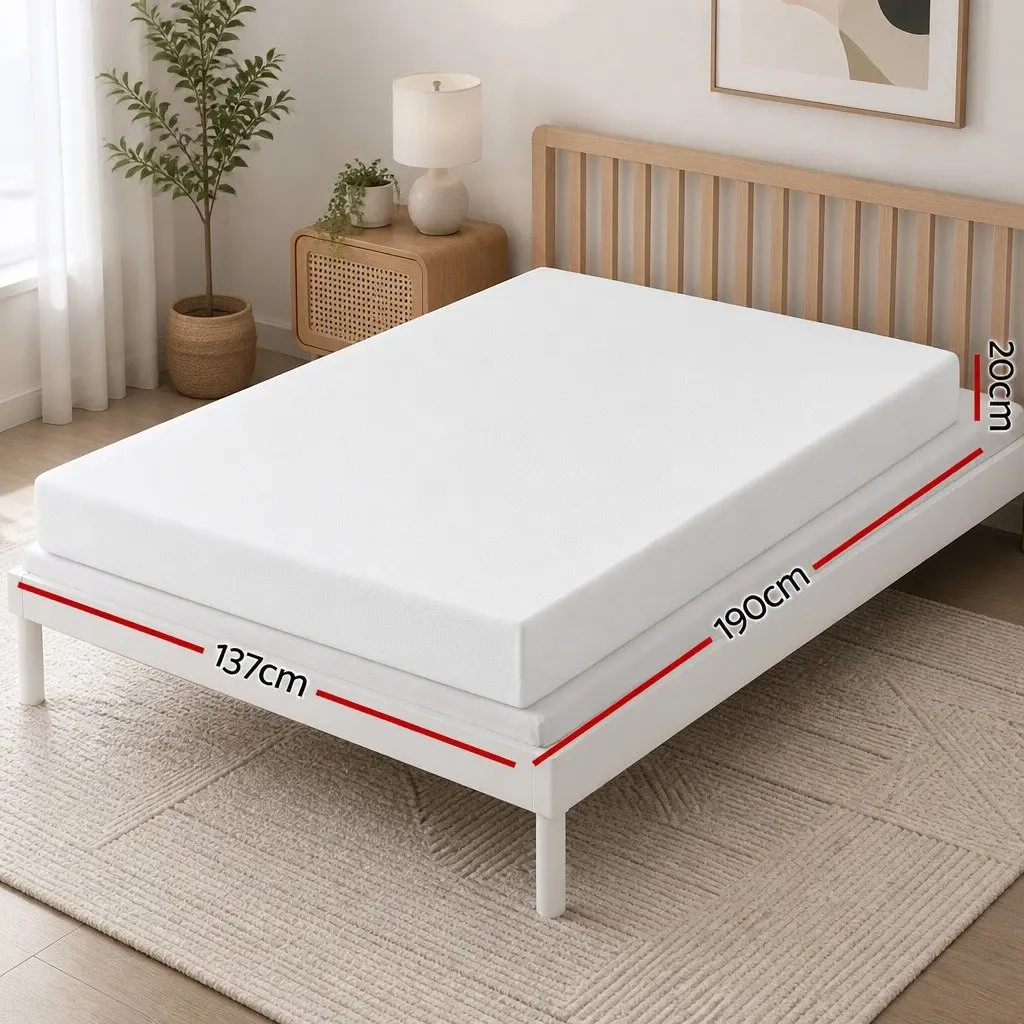 Double Mattress 20cm Non-Spring Medium Firm Cooling Gel White