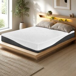 Memory Foam Mattress Single 21cm Cool Gel Pressure Relief Support White Bed