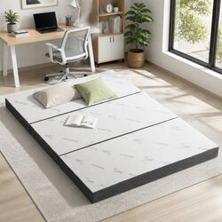 Foldable Queen Mattress 3-Fold Design Chair Bed Foam Convertible Sleep Guest