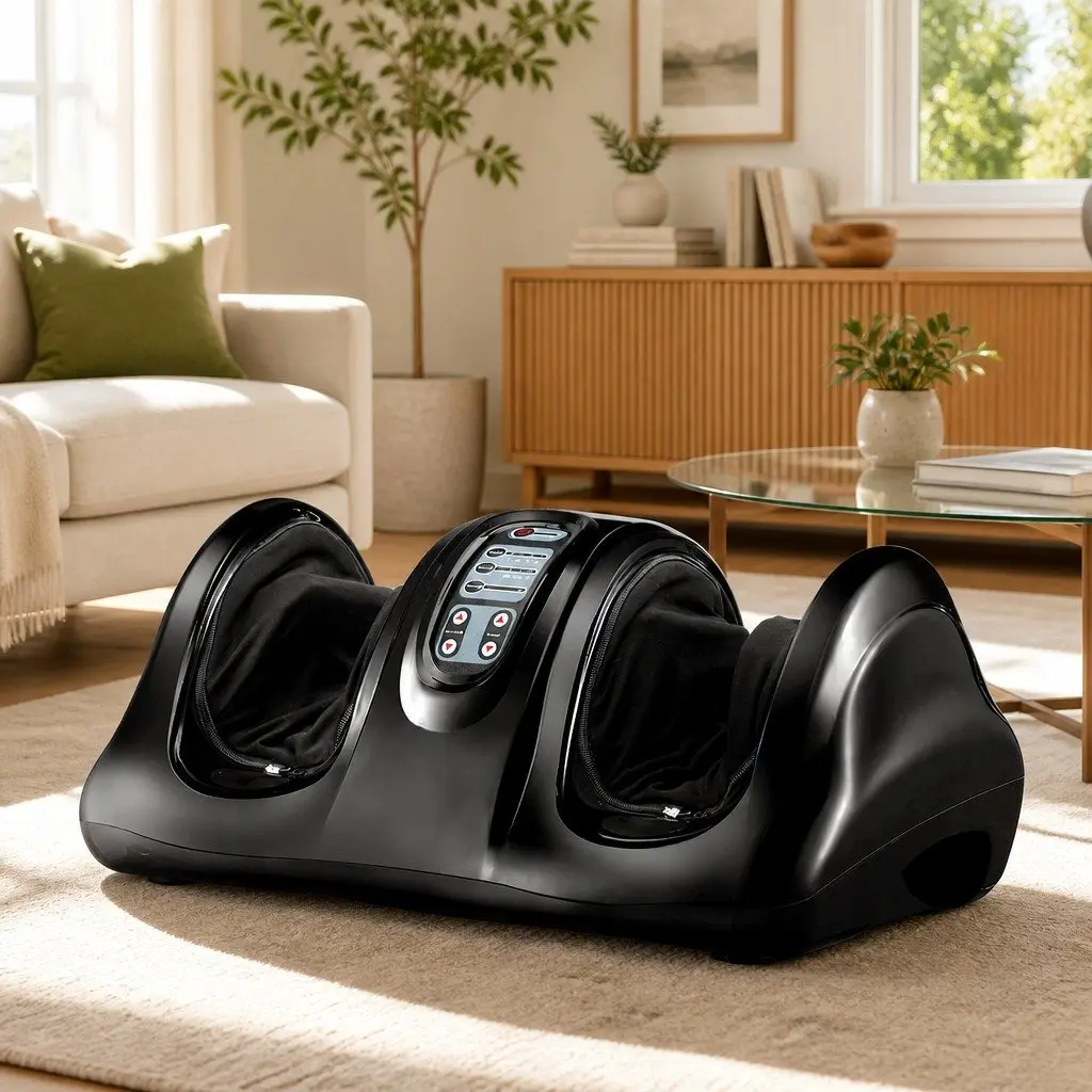 Foot Massager Shiatsu Electric Kneading Roller Remote Control Black