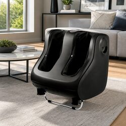 Foot Massager Shiatsu Electric Roller Calf Leg Kneading Massage Chair Black