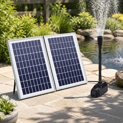 Solar Pond Pump Submersible Water Fountain Kit with 2 Solar Panels 1600L/H Flow