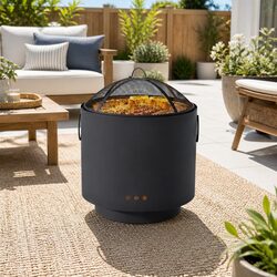 Fire Pit BBQ Portable Deep Bowl Outdoor Fireplace Camping Garden Patio Cooker