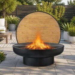 Fire Pit Table 3-in-1 BBQ Grill Bonfire Heating Bowl Round Dining Backyard Patio