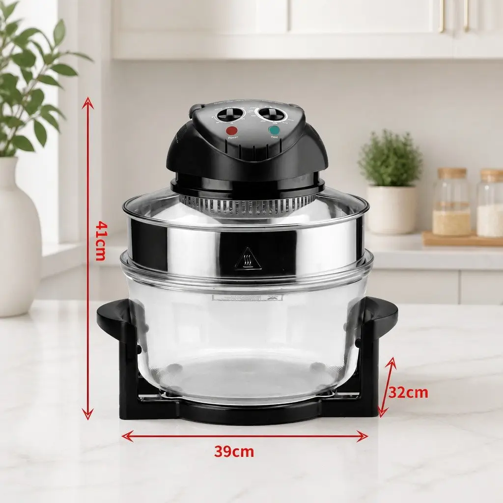 Air Fryer Oven Electric Convection Cooker 17L Large Capacity Black Kitchen